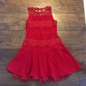 GB girls red lace dress